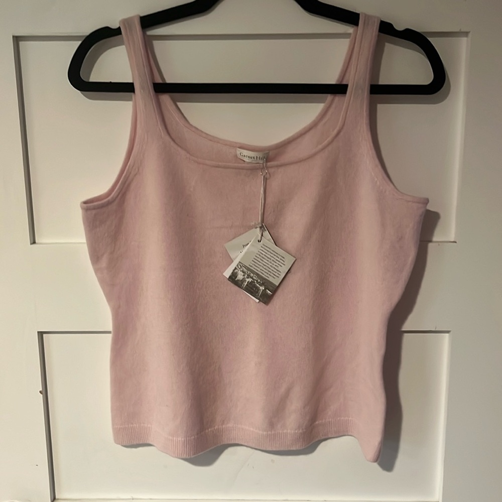 NWT Garnet Hill Jasper Washable Cashmere Tank In Pink